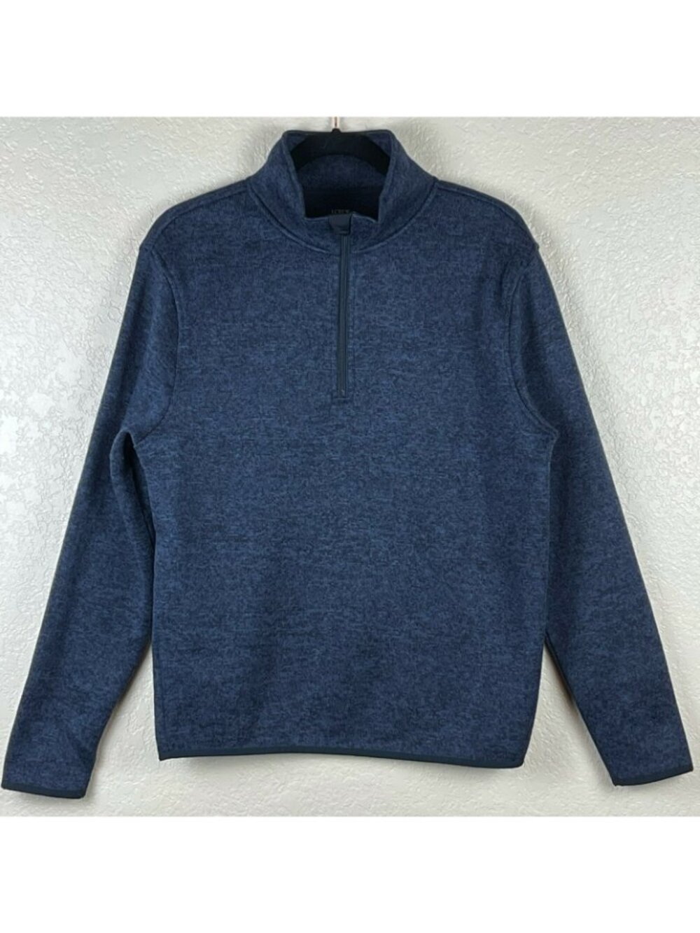J.CREW Sweater Mens Size S Authentic Fleece 1/4 Zip Mock Neck Pullover Blue - Picture 2 of 6
